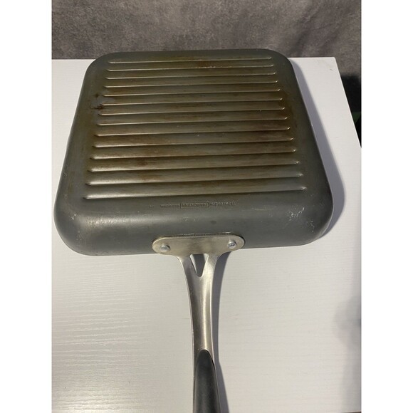 Tramontina 11.5" Square Nonstick Grill Pan Ridged Skillet Stainless Handle - Picture 4 of 5